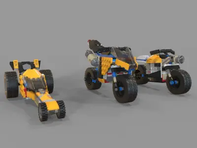 Lego Motorcycles pack 2 3D model
