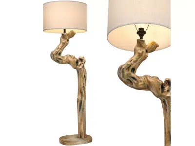 Rustic Floor lamp made natural driftwood branches Scandinavian 3D model