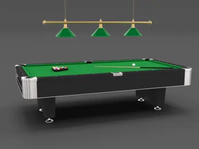 8 Ball Pool Table Setting 3D model