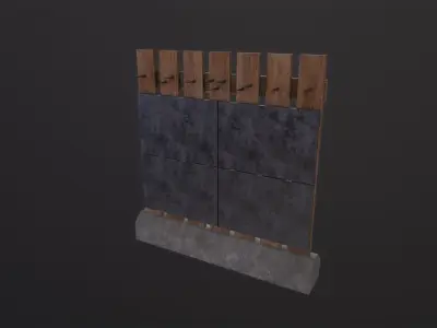 PostApo WallBarrier 3D Model Low-poly 3D model