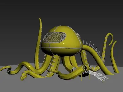 kids indoor outdoor ocean animal octopus playground equipments 3D model