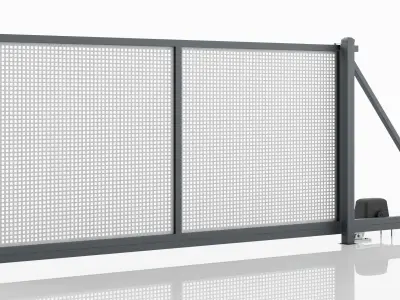 Aluminum Electric Sliding Gate - Model 5 - 3D model
