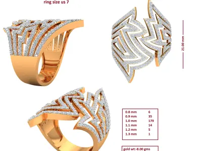 Diamond Ring for Women 3D print model 28