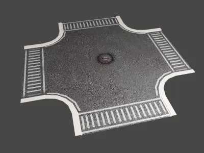 Asphalt Street Kit - Rua de Asfalto Low-poly 3D model