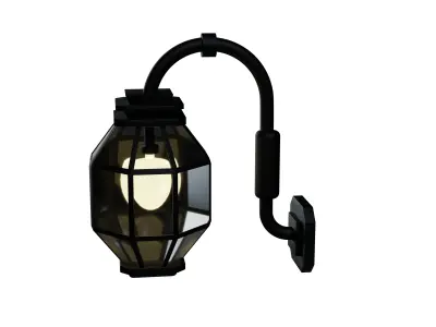 Interior and Exterior classical design lantern light Low-poly 3D model
