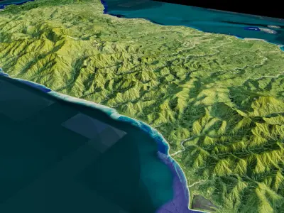 guadalcanal island 3d model terrain 3D model