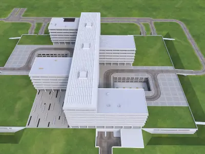 Research Center Building  Low-poly 3D model