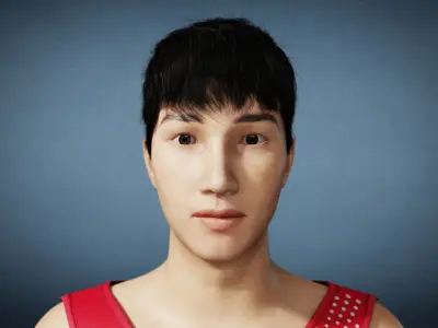 Original rowers  kayakers  Male Athletes 3D model