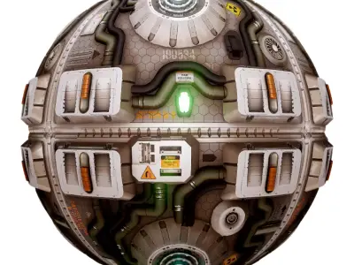 PBR Sci-Fi Industrial Texture 07 Low-poly 3D model