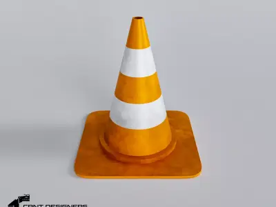 Traffic Cone Low Poly PBR 3D Model Low-poly 3D model