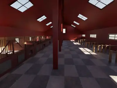 Horse Stable Low-poly 3D model