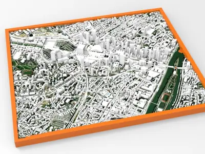 Cityscape Paris France 3D model