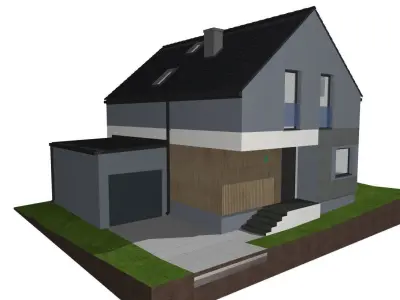 modern two story house 3d model 3D model