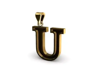 letter U pendant 3D print model
