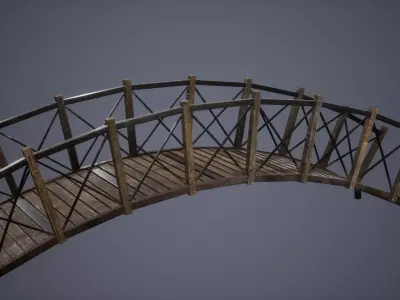 Forest Bridge Low Poly Game Ready  Low-poly 3D model