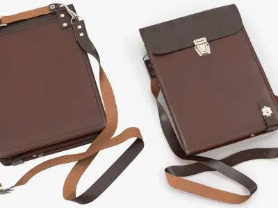  Vintage Cold War Army Map Case with Shoulder Strap Brown 