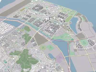 Cityscape Songdo South Korea 3D model