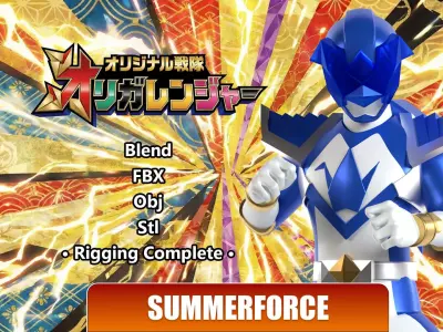 Origa Blue - Original Sentai Origaranger 3D model