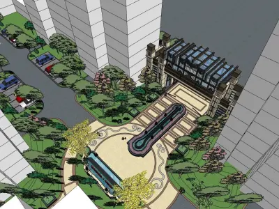 classical landscape theme park 3D model