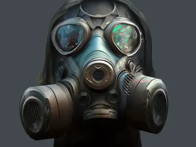 Gas mask helmet 3d model military combat Low-poly Low-poly 3D model