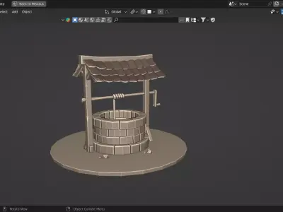 Low poly well Low-poly 3D model