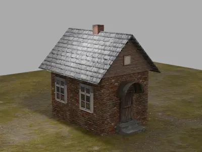 low poly art house Low-poly 3D model