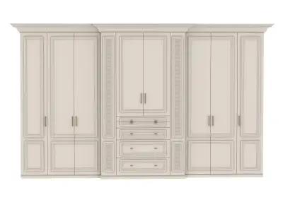 Wardrobe with drawers and doors 3D model purchase