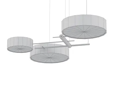Excel three circular pendant lights hanging from ceiling 3D model
