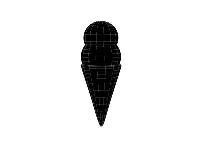 Ice Cream Cone v3 003 Low-poly 3D model