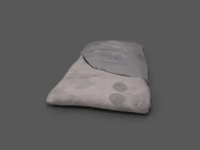 Old floor bed Low-poly 3D model