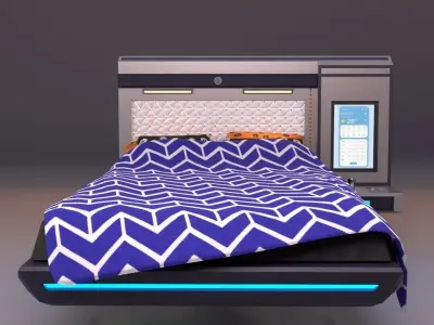 Futuristic Bed Low-poly 3D model