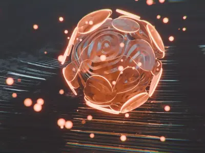 Abstract Object with Glow Particles Animation 3D model