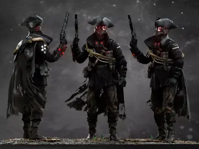 Space Pirate Low-poly 3D model