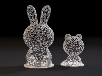 Figurine hare bear 3D print model