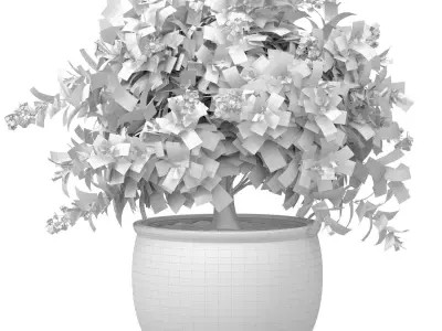Decorative flowering garden plant tree shrub italian vase pot 3D model