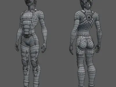 Helix resident evil - female character Low-poly 3D model