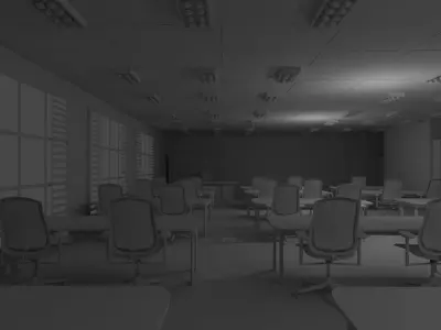 School Class Interior No Material 3D model