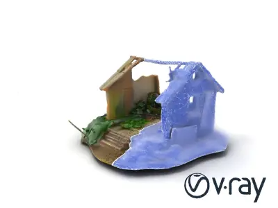 Dilapidated Forgotten House Remnant model pack Low-poly 3D model