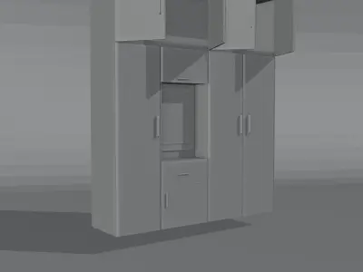 Wardrobe with doors and drawers Free 3D model