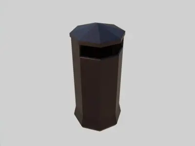 Metal Trash Can 1 - Street Furniture Lowpoly Low-poly 3D model