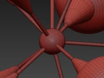 Twelve Globe Limited Edition Chandelier by Fedele Papagni 3D model