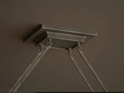 PILLAR CANDLE RECTANGULAR CHANDELIER LARGE 3D model
