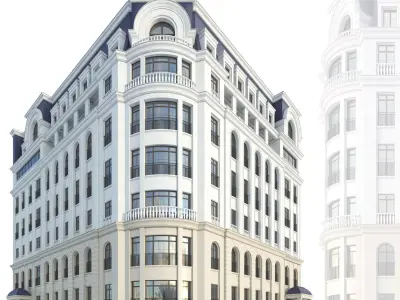 Classic Residential building No2 Low-poly 3D model