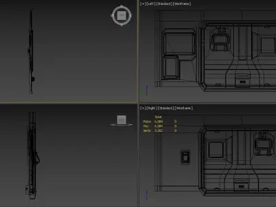 Sci-Fi Door Wall Segment and Palm Reader Low-poly 3D model