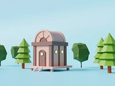 3d low poly cartoon house Free 3D model