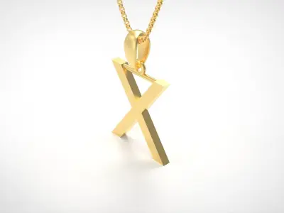 Model 627 Classic Initial Light X Letter 3D print model