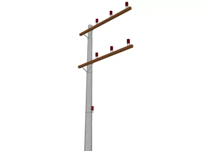 Concrete Lamp Post - Light Pole - Light Post - Street Light 33 3D model