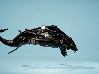 SciFi Beast03 WhaleSnake Low-poly 3D model