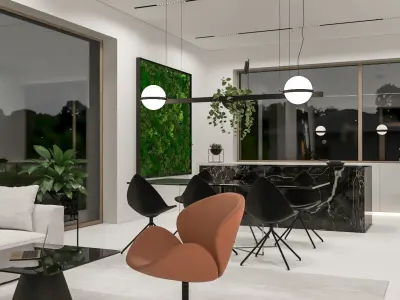 Modern Contemporary Light Interior Design 3D model