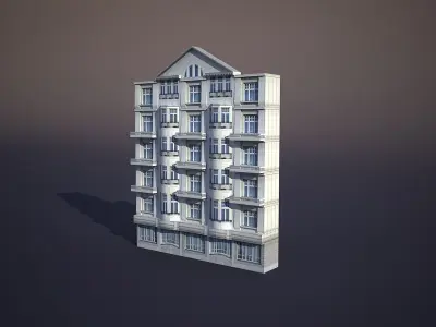 Apartment House Low-poly 3D model get